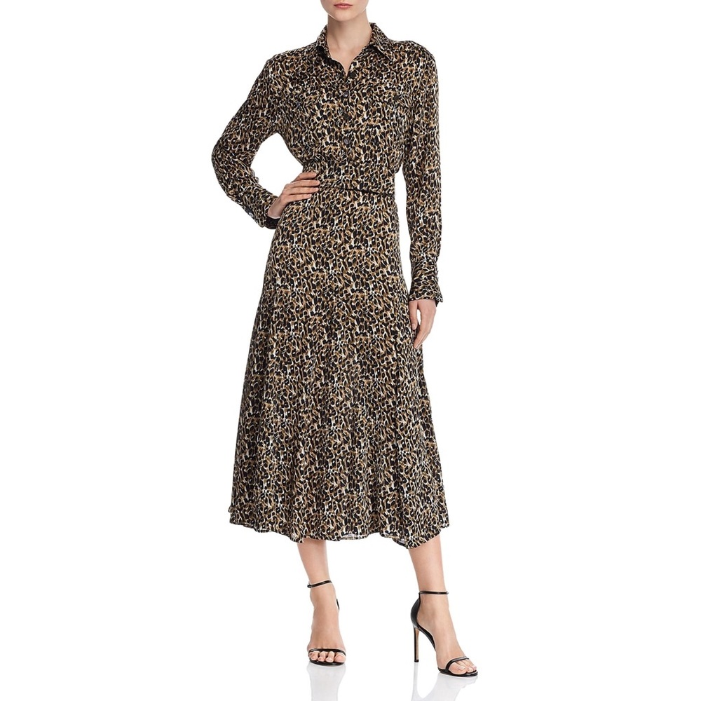Equipment Leopard Belted Dress
